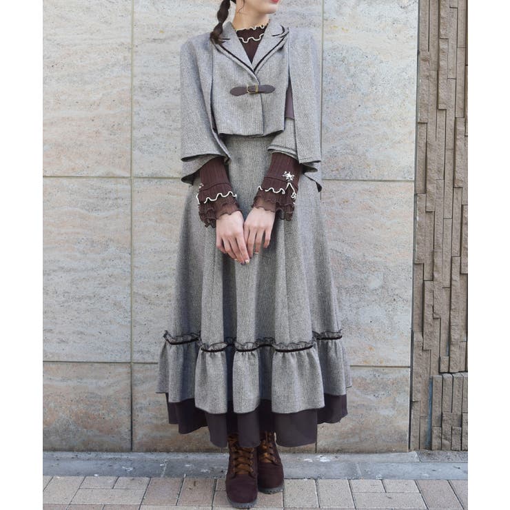 ヘリンボンケープジャケット | axes femme | 詳細画像6 