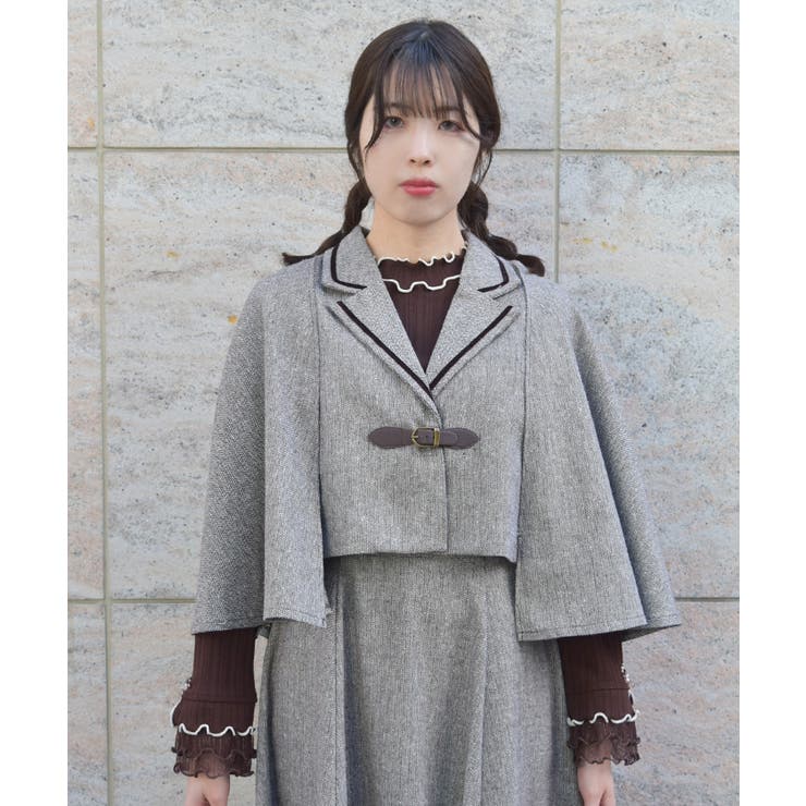 ヘリンボンケープジャケット | axes femme | 詳細画像9 