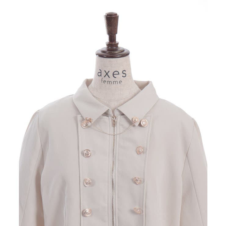 Ｗ釦スリット袖ジップジャケット | axes femme | 詳細画像16 