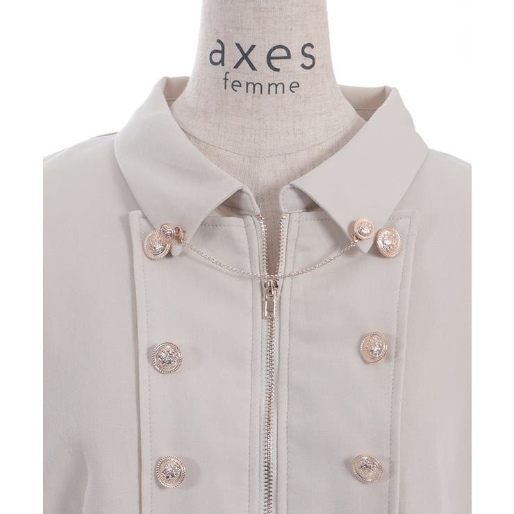 Ｗ釦スリット袖ジップジャケット | axes femme | 詳細画像19 