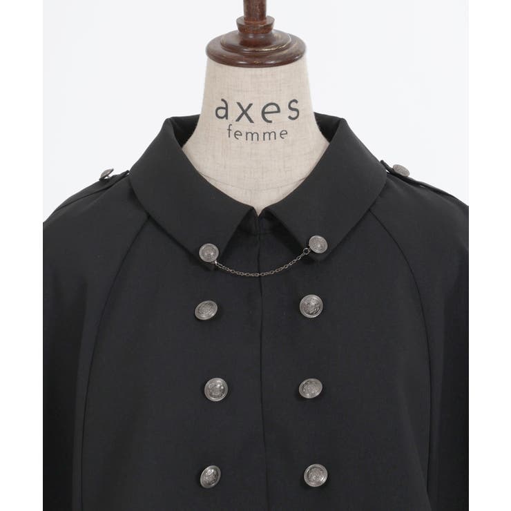 チェーン付きダブル釦ケープ[品番：IGAW0004930]｜axes femme