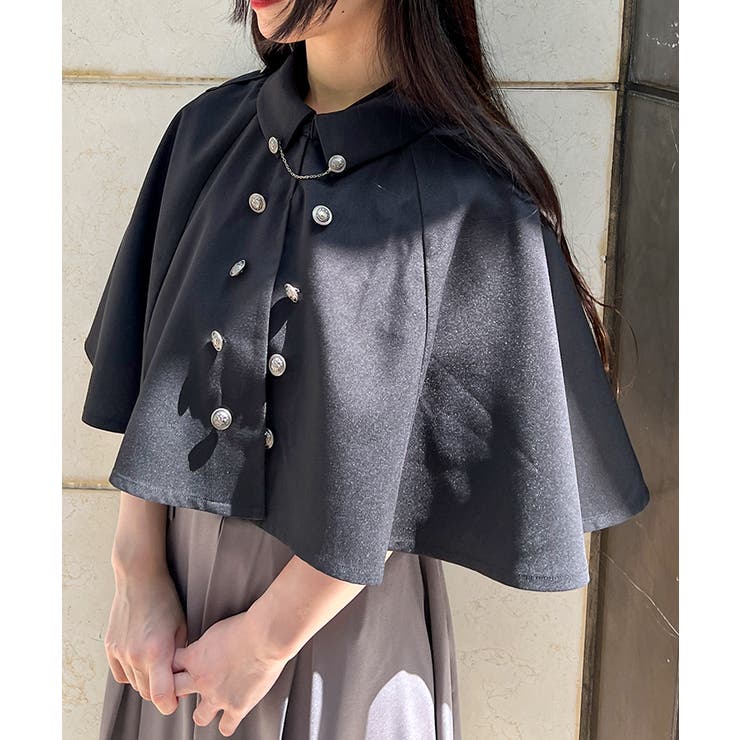 チェーン付きダブル釦ケープ[品番：IGAW0004930]｜axes femme
