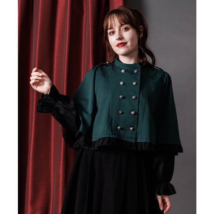 Ｗ釦フィッシュテールケープ | axes femme | 詳細画像1 