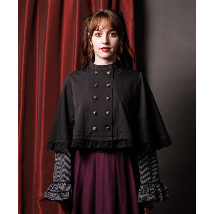 Ｗ釦フィッシュテールケープ | axes femme | 詳細画像4 