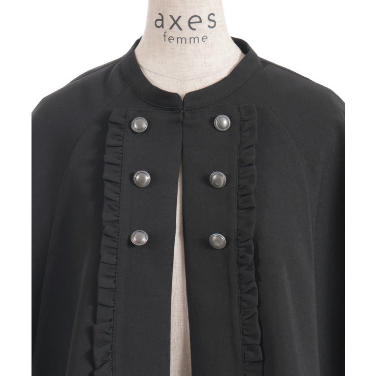 Ｗ釦レースアップケープ | axes femme | 詳細画像14 