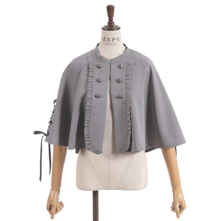 Ｗ釦レースアップケープ | axes femme | 詳細画像17 