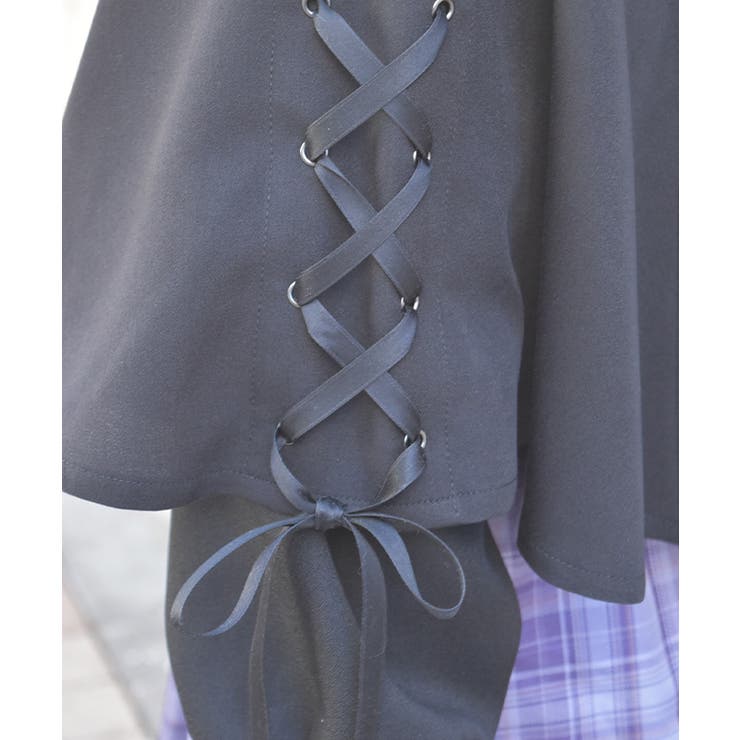 Ｗ釦レースアップケープ | axes femme | 詳細画像4 