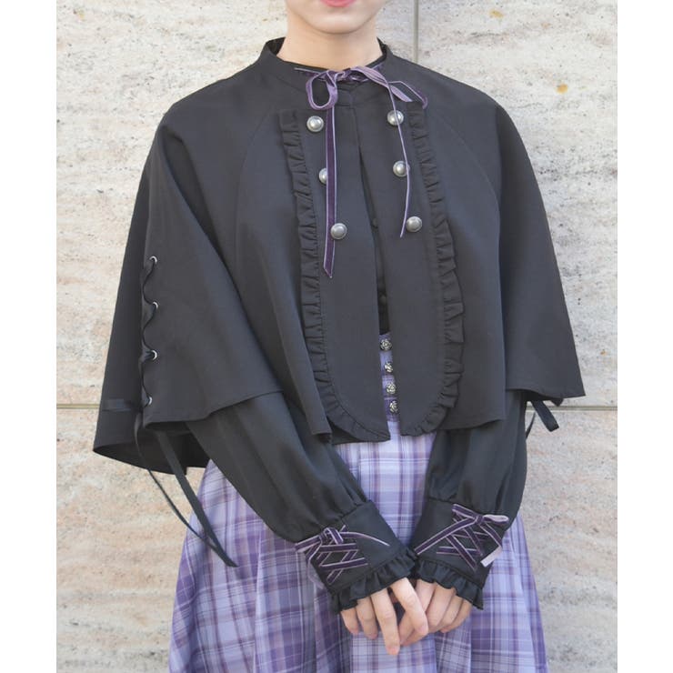 Ｗ釦レースアップケープ | axes femme | 詳細画像6 