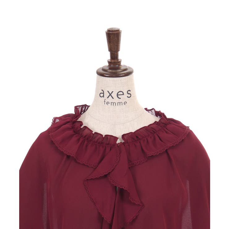 ラッフルフリルシフォンケープ | axes femme | 詳細画像14 
