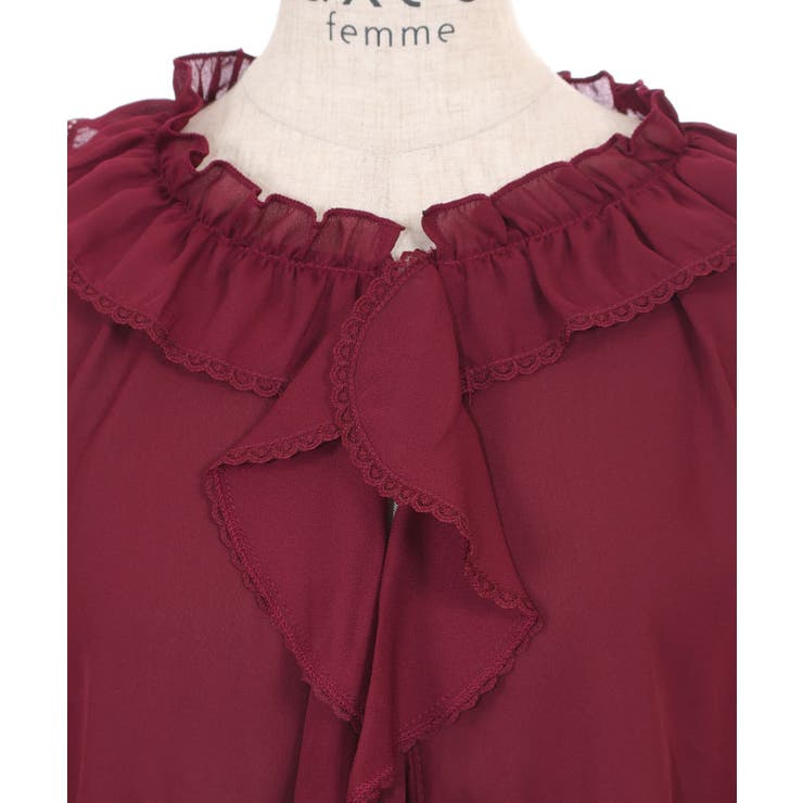 ラッフルフリルシフォンケープ | axes femme | 詳細画像15 