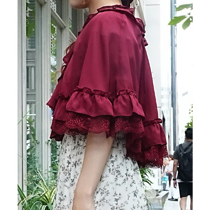 ラッフルフリルシフォンケープ | axes femme | 詳細画像2 