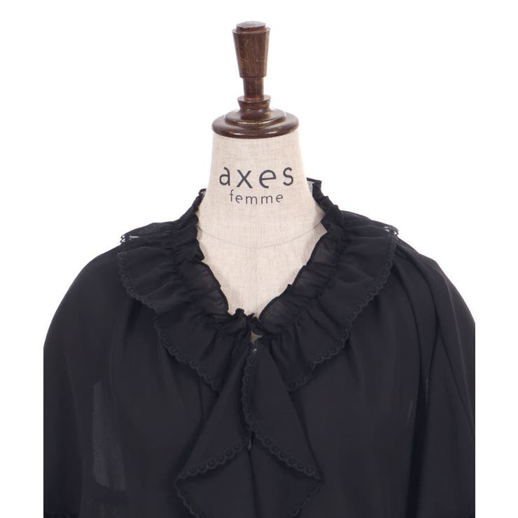 ラッフルフリルシフォンケープ | axes femme | 詳細画像21 