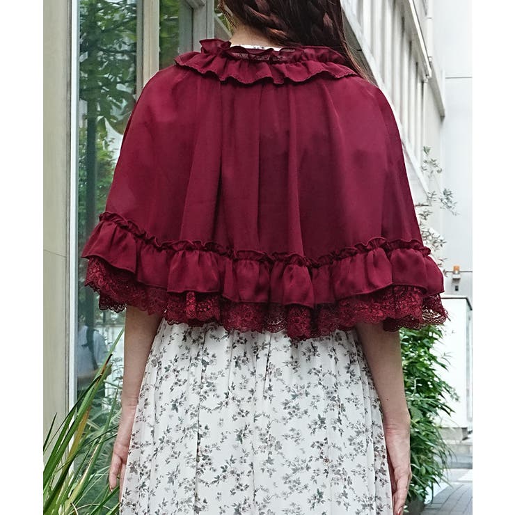 ラッフルフリルシフォンケープ | axes femme | 詳細画像3 