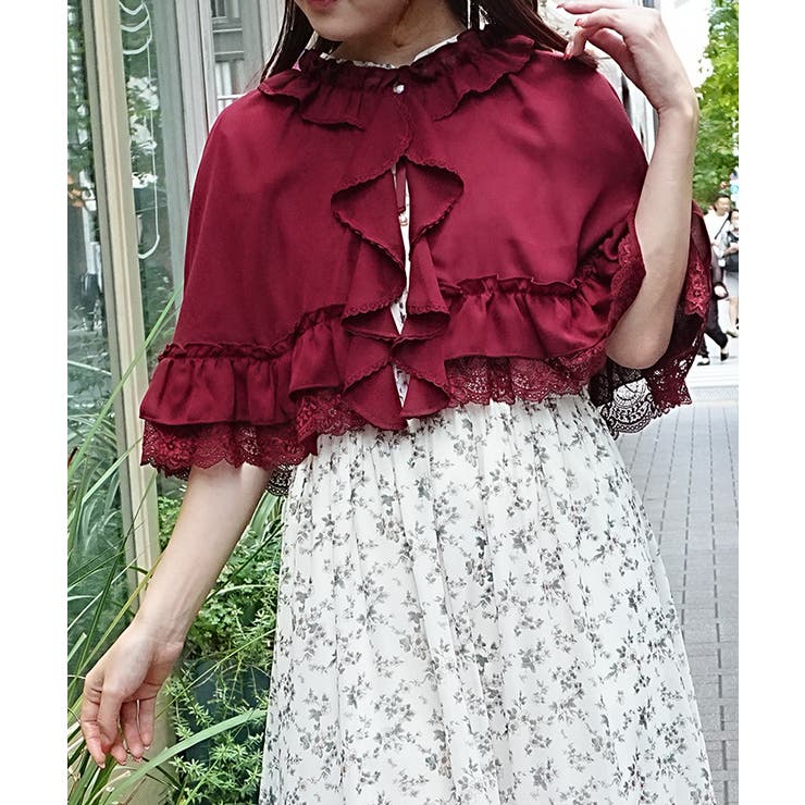 ラッフルフリルシフォンケープ | axes femme | 詳細画像4 
