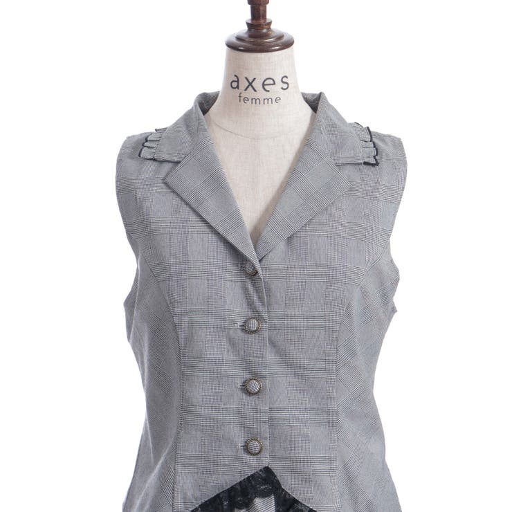 レースフリルミディベスト[品番：IGAW0006776]｜axes femme