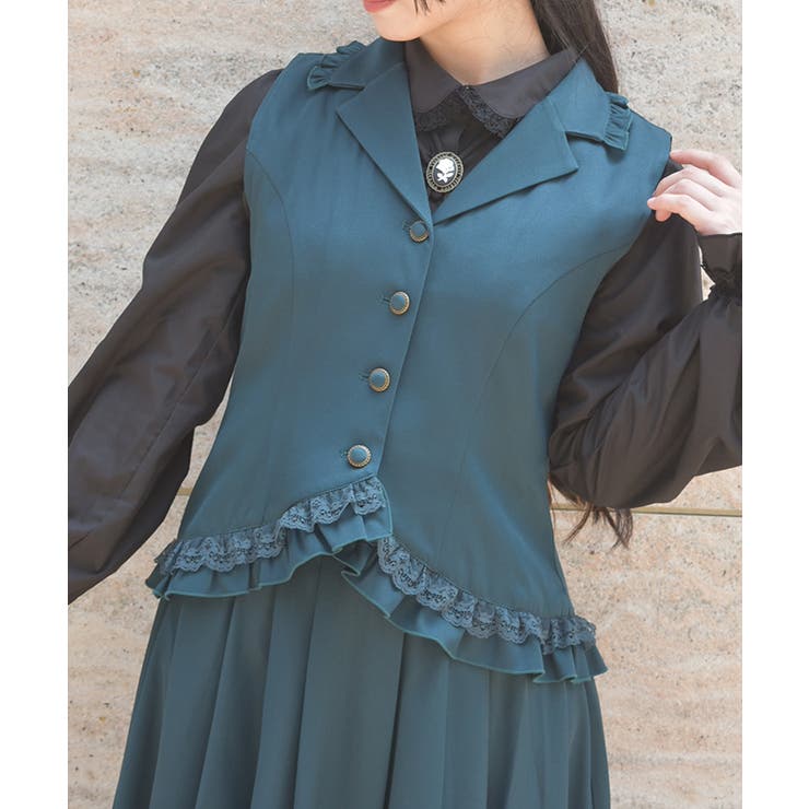 レースフリルミディベスト[品番：IGAW0006776]｜axes femme