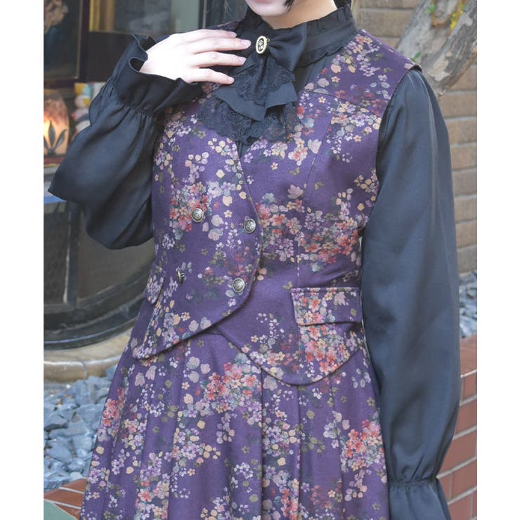 パープル | フローラルプリントベスト | axes femme