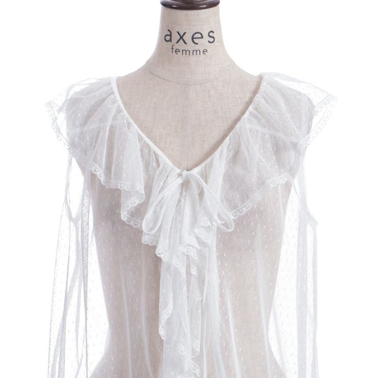 ミドル丈ドットチュールガウン | axes femme | 詳細画像17 