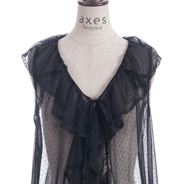 ミドル丈ドットチュールガウン | axes femme | 詳細画像9 