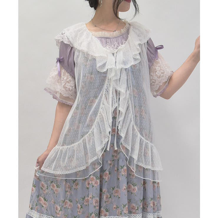 ★セール♪★BCBGMAXAZRIA ドットチュールガウン★ ミドル丈ドットチュールガウン[品番：IGAW0006682]｜axes femme