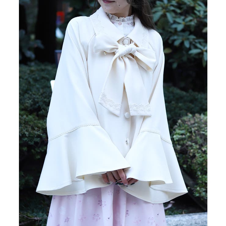 生成り | レース使いベルスリーブコート | axes femme