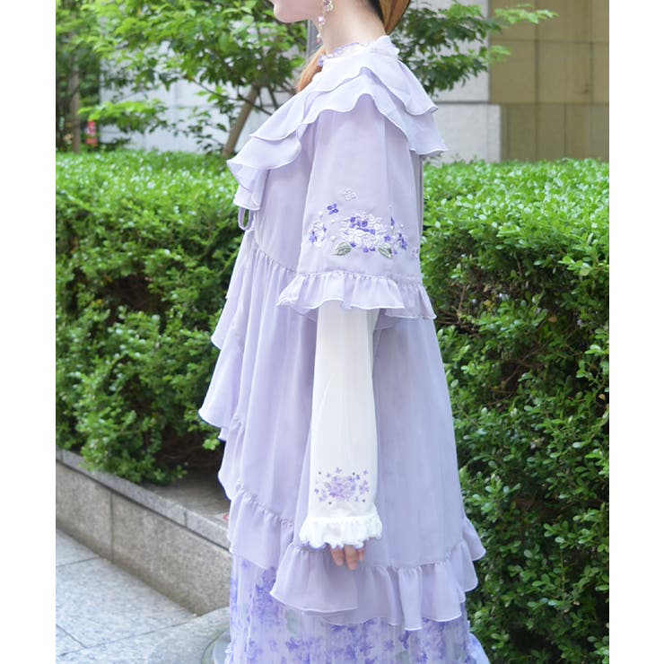 紫陽花刺繍フリルガウン | axes femme | 詳細画像2 