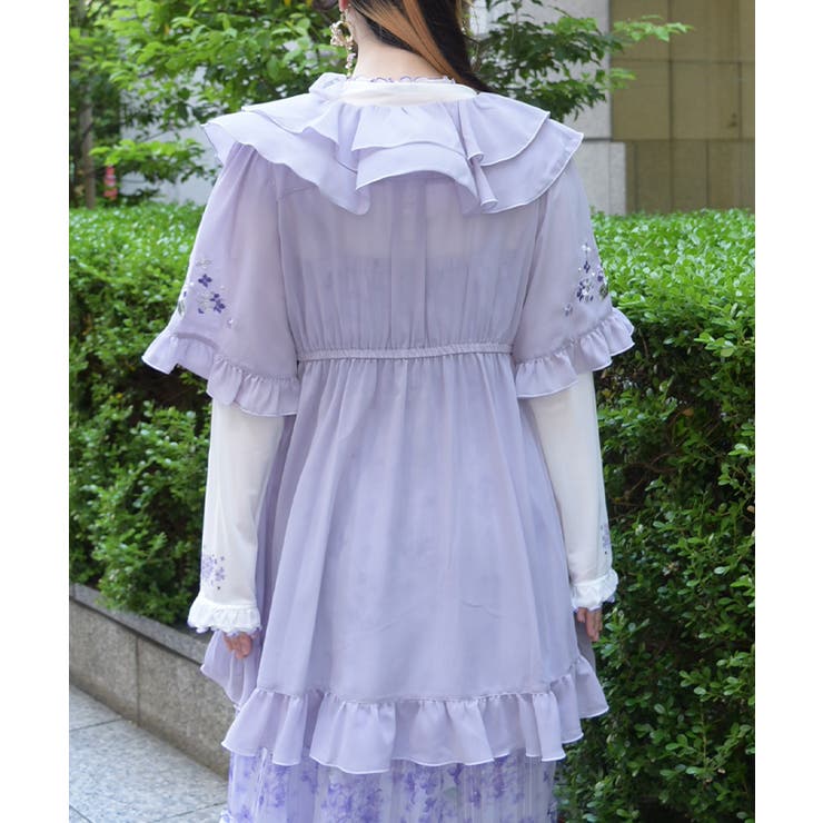 紫陽花刺繍フリルガウン | axes femme | 詳細画像3 