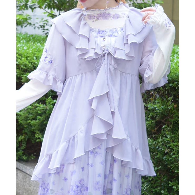 ラベンダー | 紫陽花刺繍フリルガウン | axes femme