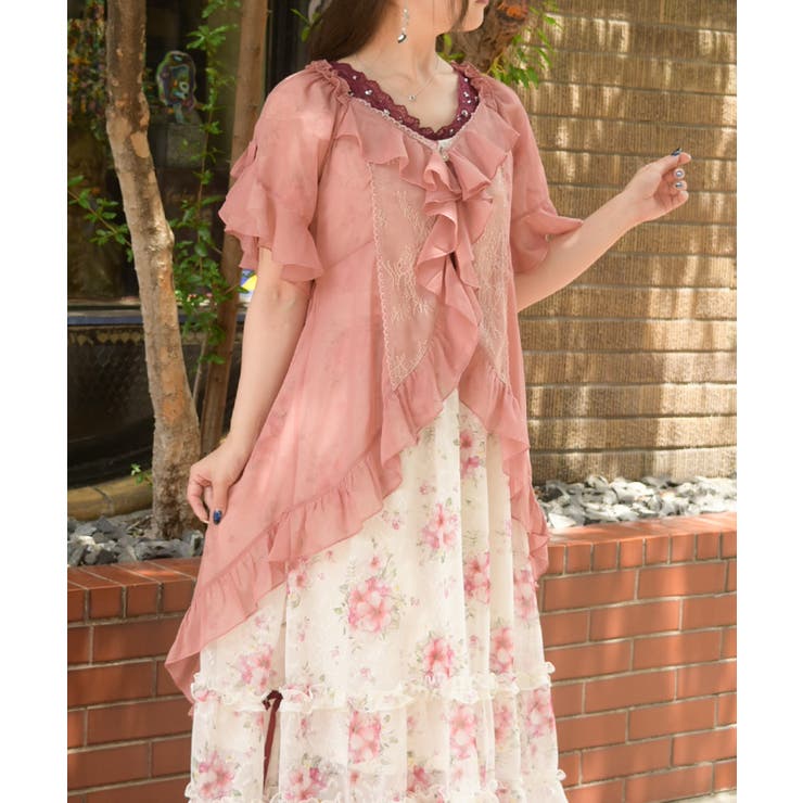 ピンク | フィッシュテール楊柳ガウン | axes femme