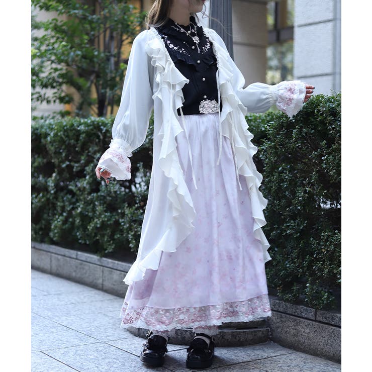 白 | ボリュームフリルガウン | axes femme