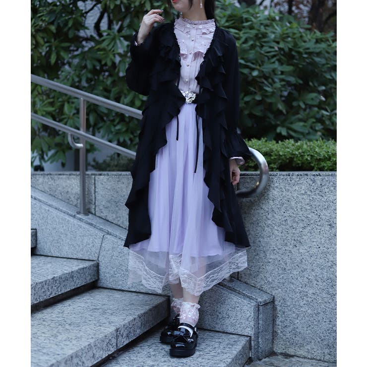 黒 | ボリュームフリルガウン | axes femme