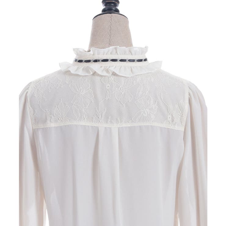 梯子レーススタンドカラーブラウス | axes femme | 詳細画像13 