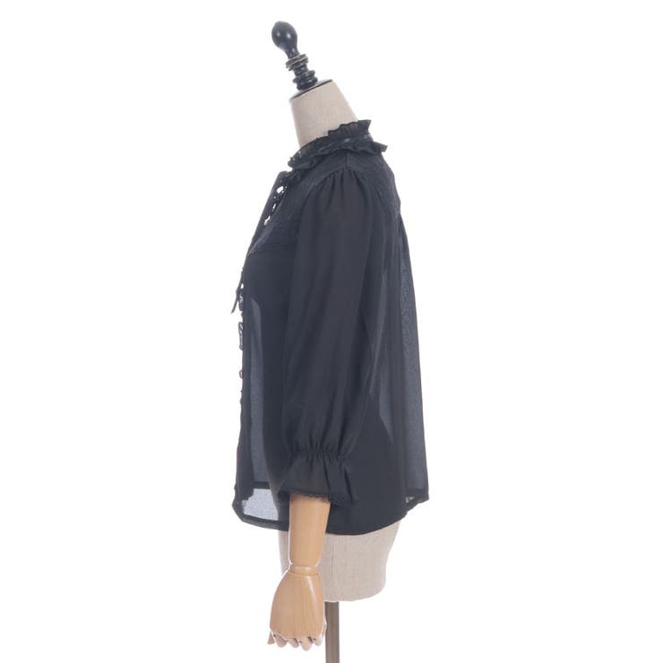 梯子レーススタンドカラーブラウス | axes femme | 詳細画像17 