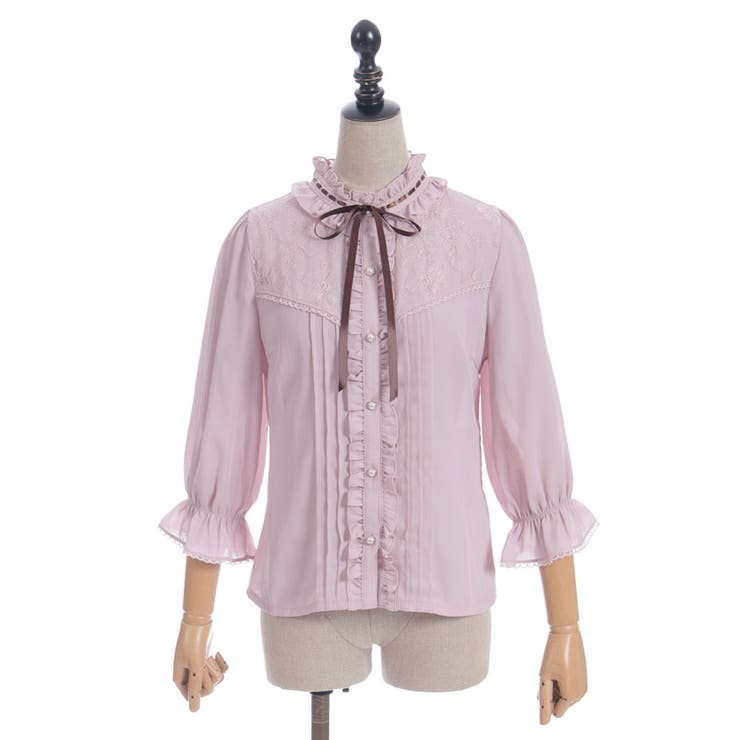 梯子レーススタンドカラーブラウス | axes femme | 詳細画像24 