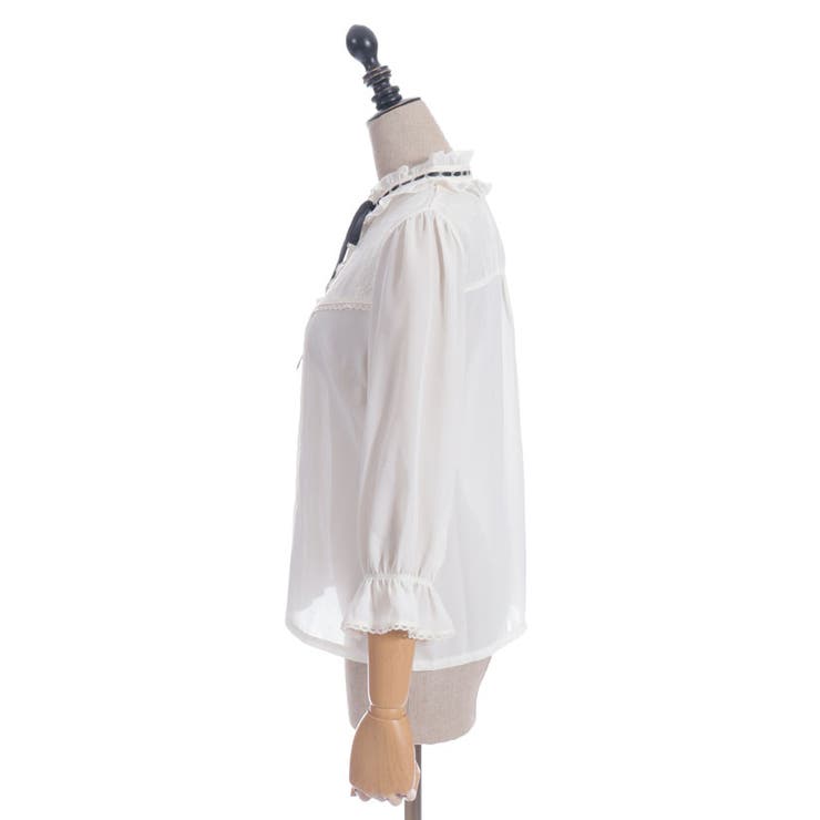 梯子レーススタンドカラーブラウス | axes femme | 詳細画像9 