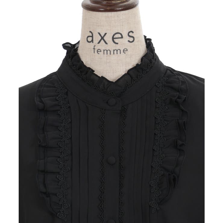 ピンタック七分袖ブラウス[品番：IGAW0004854]｜axes femme