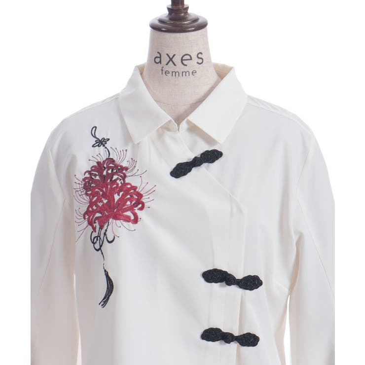 彼岸花刺繍ショートシャツ[品番：IGAW0006714]｜axes femme