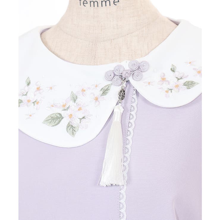 ジャスミン刺繍チャイナブラウス | axes femme | 詳細画像18 
