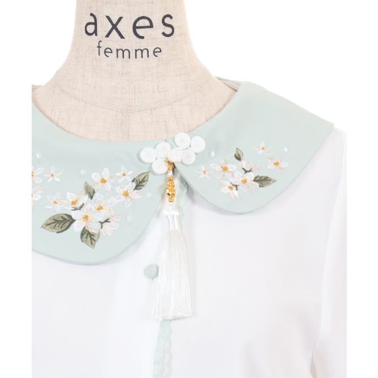 ジャスミン刺繍チャイナブラウス | axes femme | 詳細画像27 