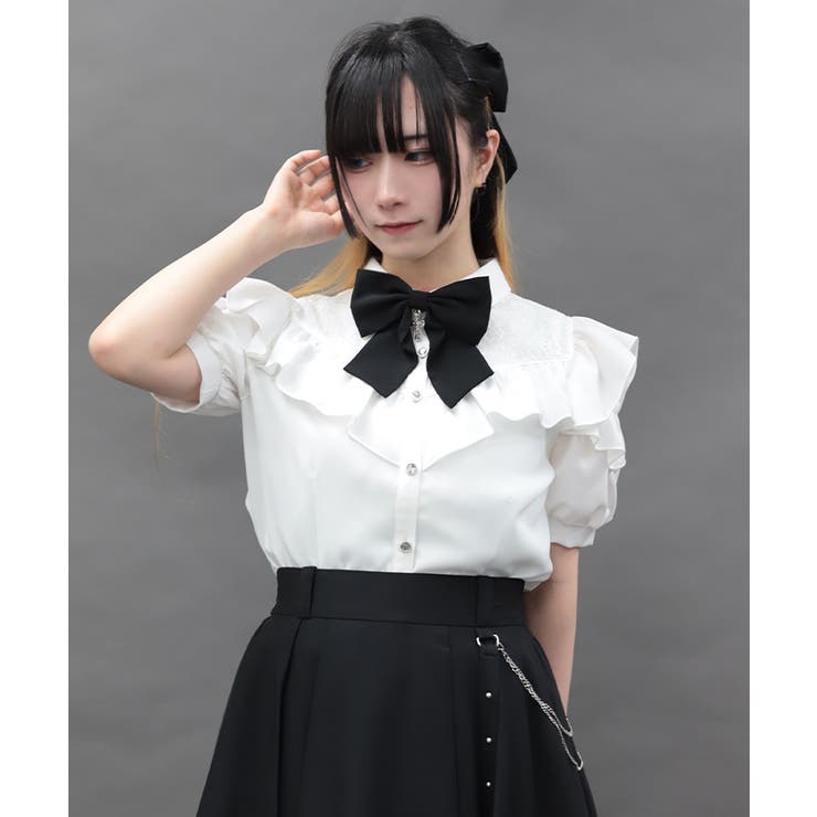 チャームリボン肩あき半袖ブラウス | axes femme | 詳細画像11 