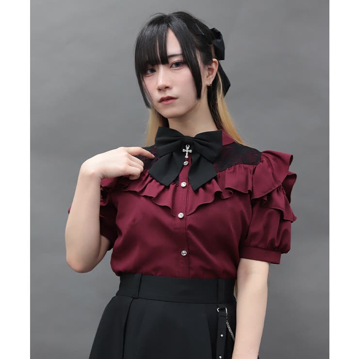 チャームリボン肩あき半袖ブラウス | axes femme | 詳細画像6 
