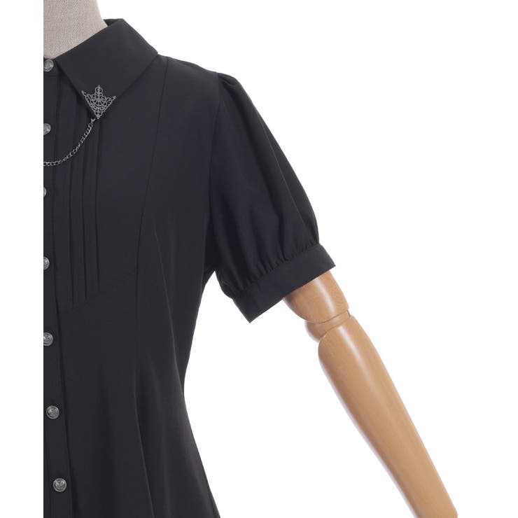襟金具ロング半袖ブラウス | axes femme | 詳細画像24 