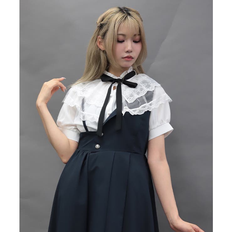 バタフライレースフリルブラウス | axes femme | 詳細画像1 
