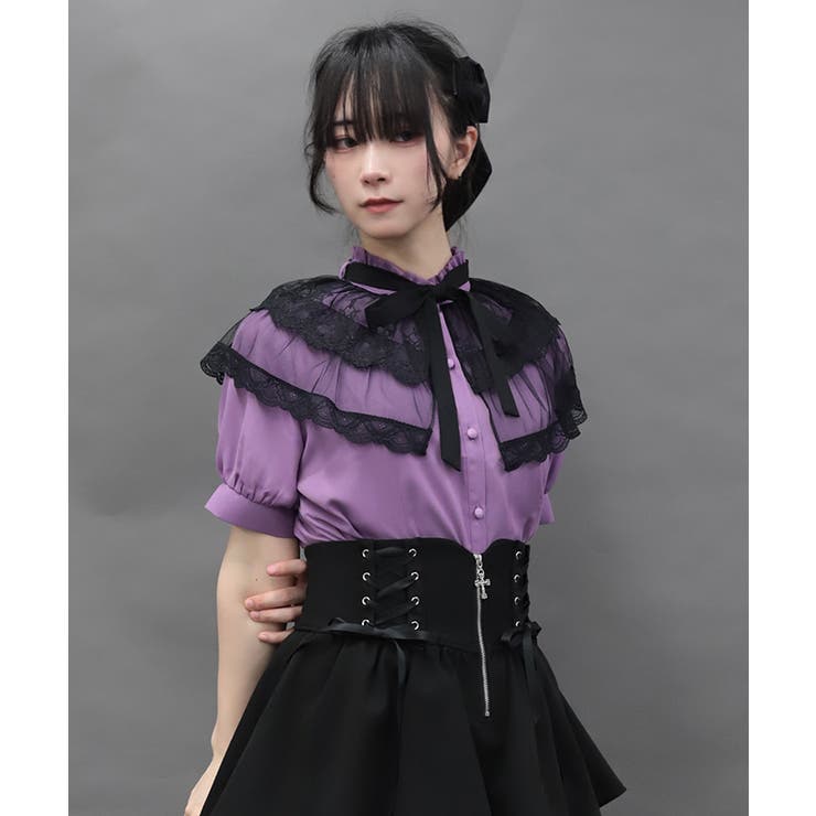 バタフライレースフリルブラウス | axes femme | 詳細画像7 