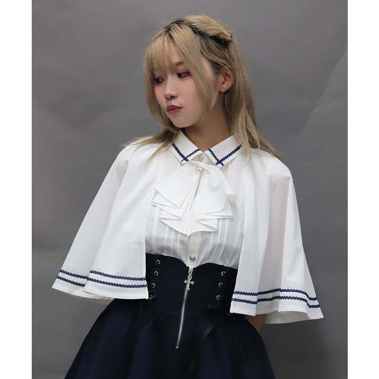 ジャボブローチ付ケープブラウス | axes femme | 詳細画像7 