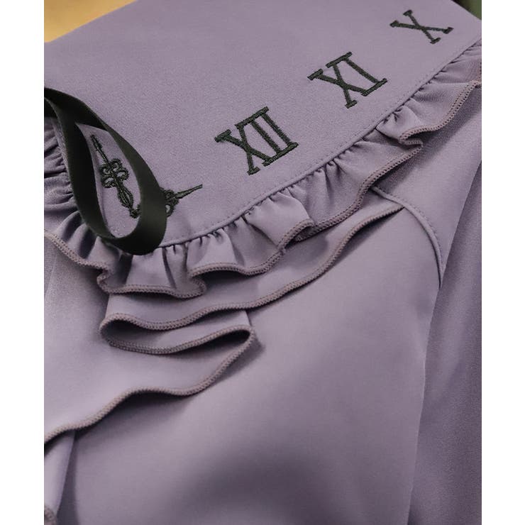 時計刺繍フリル袖ブラウス | axes femme | 詳細画像5 