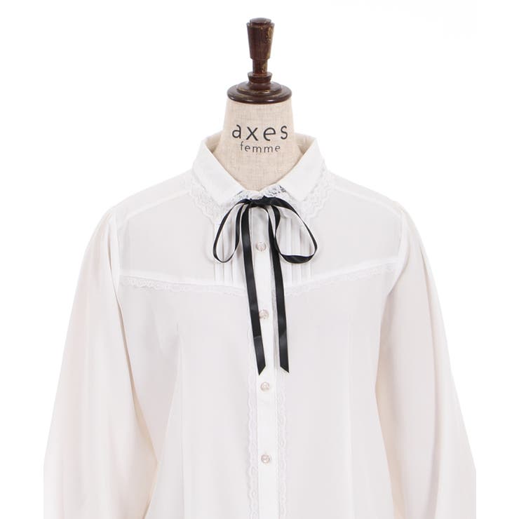 襟付ブラウス[品番：IGAW0002260]｜axes femme（アクシーズファム