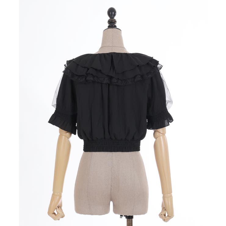 フリルデザインクロップドブラウス[品番：IGAW0004770]｜axes