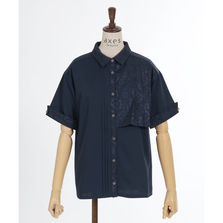 美品‼️切り替えブラウス❗️COMME des GARCONS ジャカード切替シャツ[品番：IGAW0004897]｜axes femme