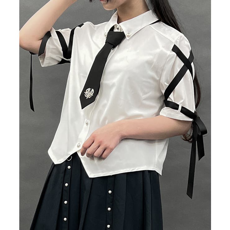 レースアップデザインシャツ[品番：IGAW0005126]｜axes femme